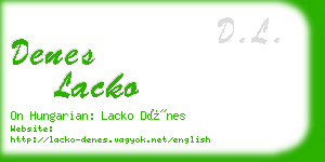 denes lacko business card